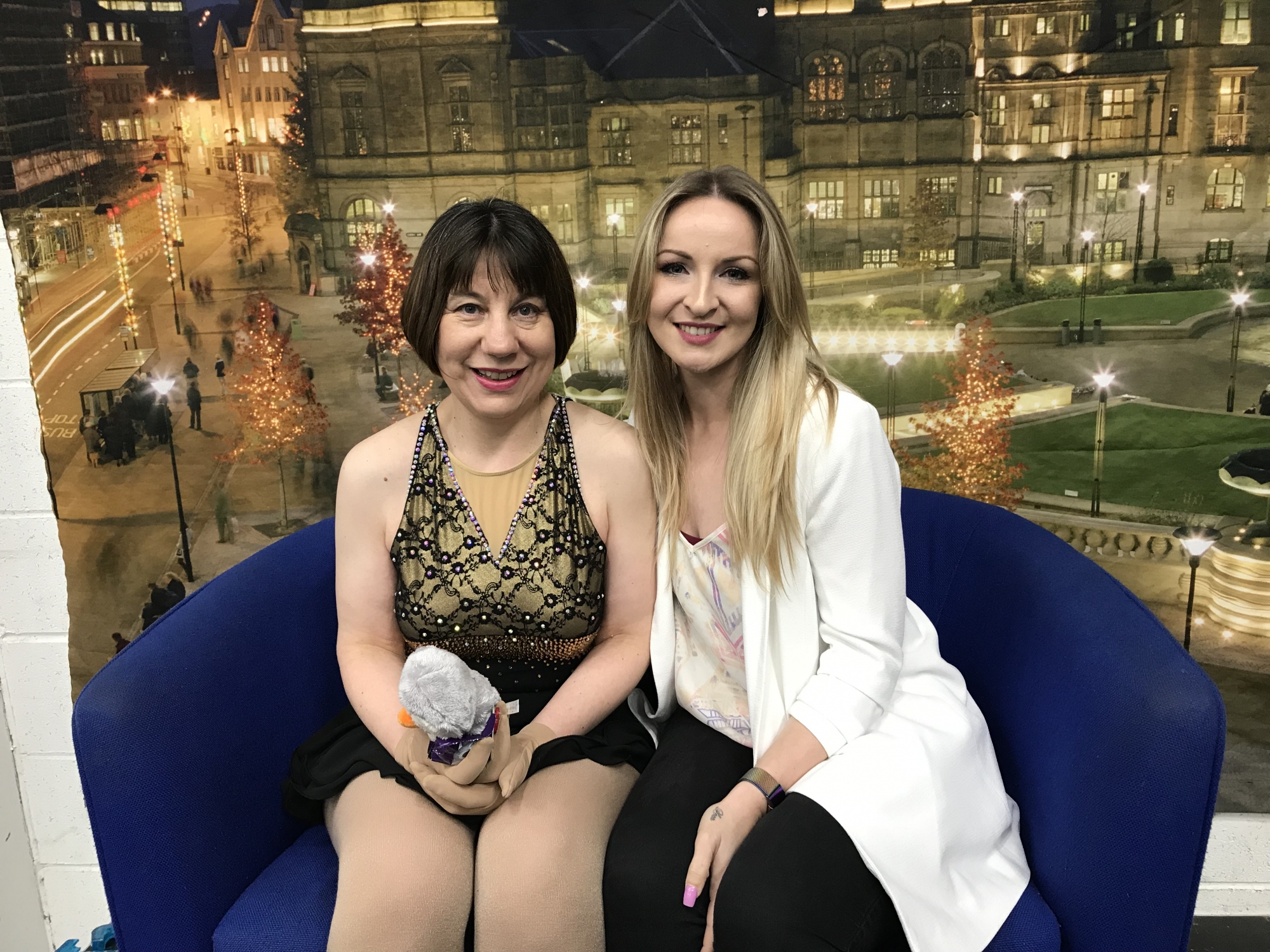 Jo Meaton from ISS Coventry who completed her first ever major event competing in the artistic for experience to compete in the British next year. Here she is with her coach Kim French.